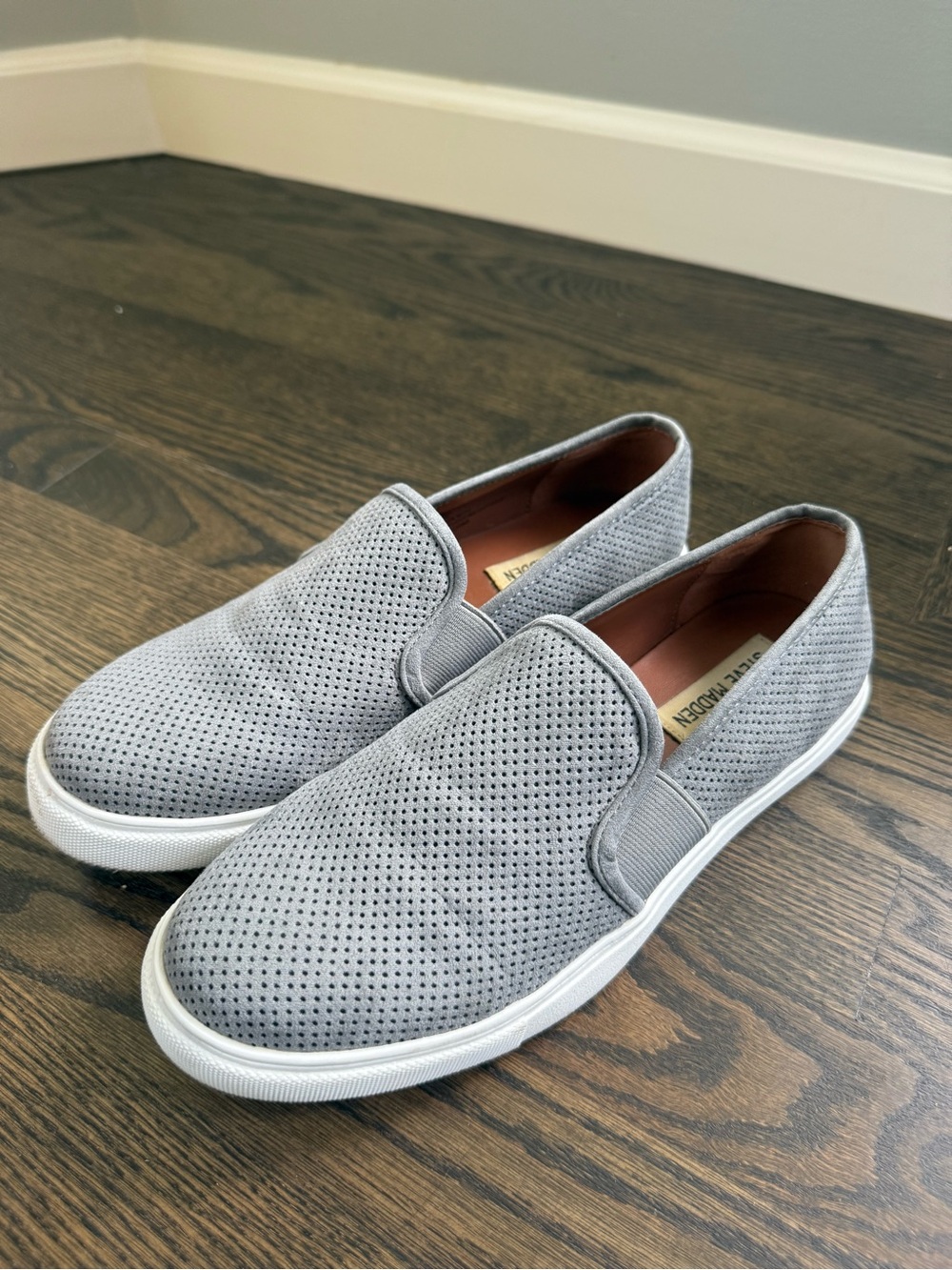 Steve Madden Light Gray Slip-On Loafers